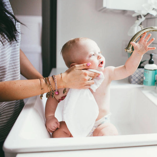 Copper Pearl Baby Wash Cloths Set 6 Cotton White