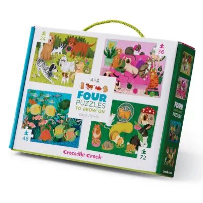 Crocodile Creek Four Puzzles Playful Pets
