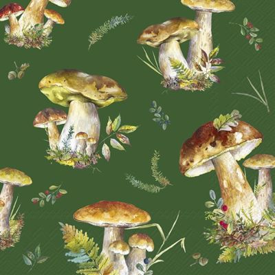IHR Napkins Mushroom Collection Green