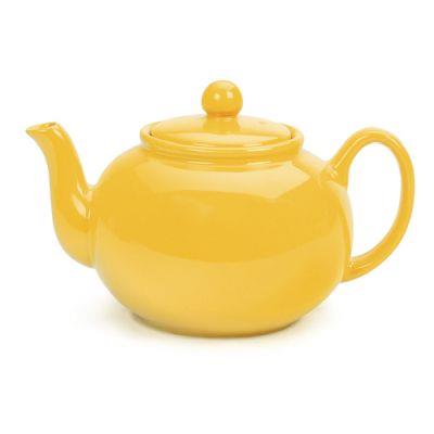 RSVP Teapot 8c Yellow Stoneware