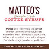Matteo's Sugar Free Coffee Syrup, Caramel Pecan, 0 Calories, 0 Sugar, Keto Friendly: 1 Bottle
