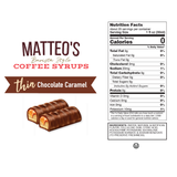 Matteo's Sugar Free Coffee Syrup, Chocolate Caramel, 0 Calories, 0 Sugar, Keto Friendly: 1 Bottle