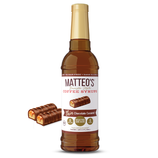 Matteo's Sugar Free Coffee Syrup, Chocolate Caramel, 0 Calories, 0 Sugar, Keto Friendly: 1 Bottle