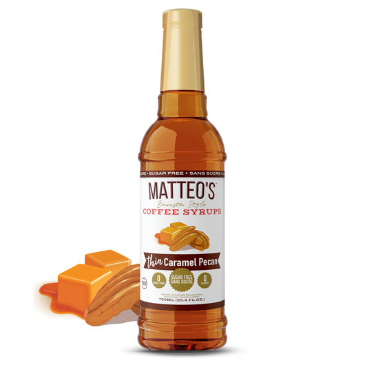 Matteo's Sugar Free Coffee Syrup, Caramel Pecan, 0 Calories, 0 Sugar, Keto Friendly: 1 Bottle