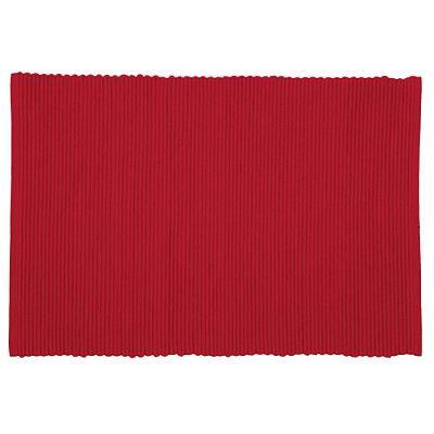 Placemat Cotton Ribbed Chili Red