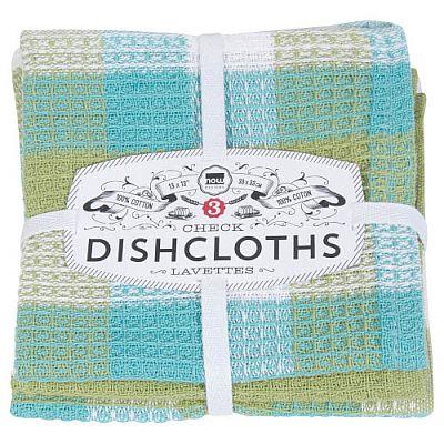 Now Dishcloths Check Leaf S/3