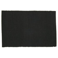 Placemat Cotton Ribbed Black