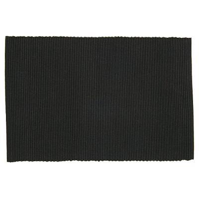 Placemat Cotton Ribbed Black