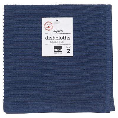 Now Ripple Dishcloth Indigo S/2