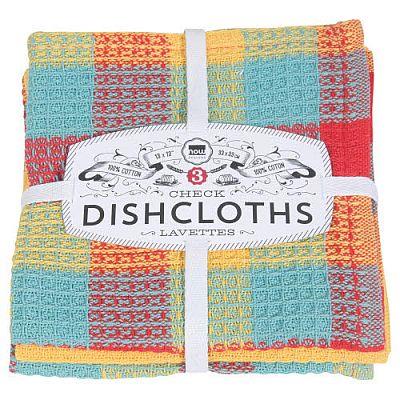 Now Dishcloths Check Lemon S/3