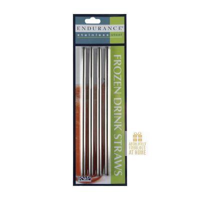 RSVP Frozen Drink Straws Stainless Steel Set/4